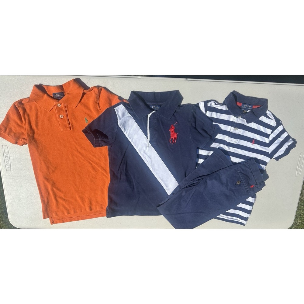 Polo Ralph Lauren Size 7 Boys 4 Piece Lot 3 Polo 1 Navy Pant